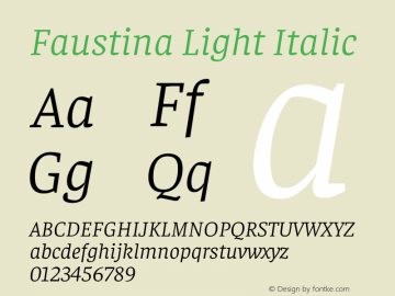 Faustina Light Italic Version 1.200图片样张