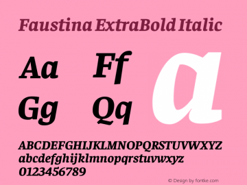 Faustina ExtraBold Italic Version 1.200图片样张