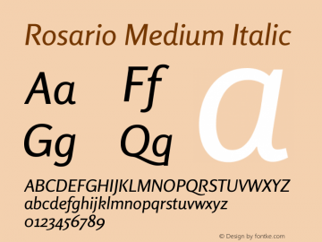 Rosario Medium Italic Version 1.201图片样张