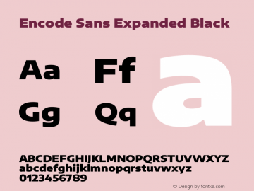 Encode Sans Expanded Black Version 3.002图片样张