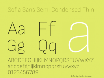 Sofia Sans Semi Condensed Thin Version 4.101图片样张