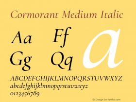 Cormorant Medium Italic Version 4.000图片样张