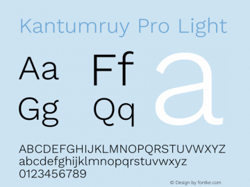 Kantumruy Pro Light Version 1.002图片样张