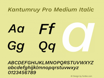 Kantumruy Pro Medium Italic Version 1.002图片样张