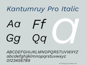 Kantumruy Pro Italic Version 1.002图片样张