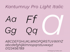 Kantumruy Pro Light Italic Version 1.002图片样张