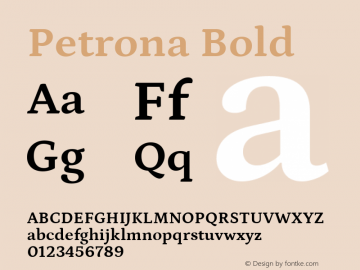 Petrona Bold Version 2.001; ttfautohint (v1.8.3)图片样张