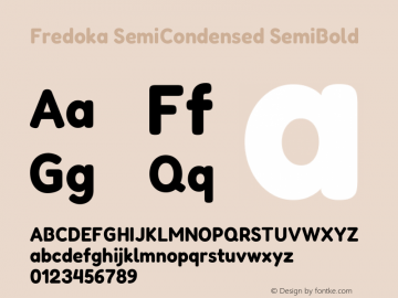Fredoka SemiCondensed SemiBold Version 2.001图片样张