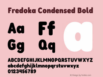 Fredoka Condensed Bold Version 2.001图片样张