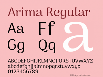 Arima Regular Version 1.101;gftools[0.9.23]图片样张