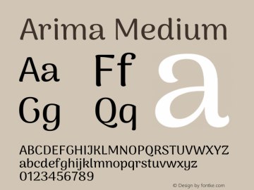 Arima Medium Version 1.101;gftools[0.9.23]图片样张