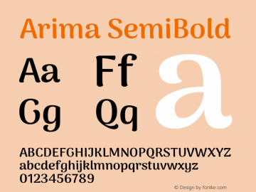 Arima SemiBold Version 1.101;gftools[0.9.23]图片样张