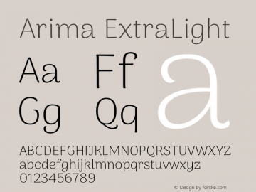 Arima ExtraLight Version 1.101;gftools[0.9.23]图片样张