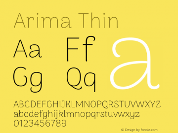 Arima Thin Version 1.101;gftools[0.9.23]图片样张