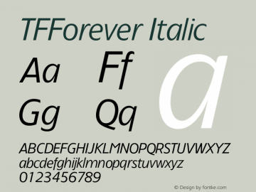 TFForever Italic 001.000 Font Sample