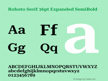 Roboto Serif 36pt Expanded SemiBold Version 1.008图片样张