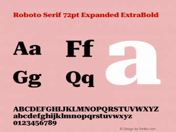 Roboto Serif 72pt Expanded ExtraBold Version 1.008图片样张