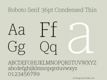 Roboto Serif 36pt Condensed Thin Version 1.008图片样张