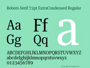 Roboto Serif 72pt ExtraCondensed Regular Version 1.008图片样张