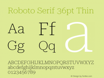 Roboto Serif 36pt Thin Version 1.008图片样张