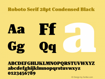 Roboto Serif 28pt Condensed Black Version 1.008图片样张