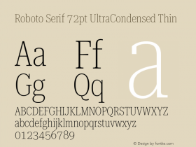 Roboto Serif 72pt UltraCondensed Thin Version 1.008图片样张