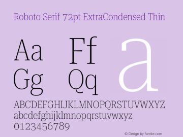 Roboto Serif 72pt ExtraCondensed Thin Version 1.008图片样张