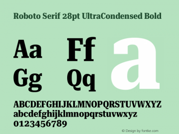 Roboto Serif 28pt UltraCondensed Bold Version 1.008图片样张