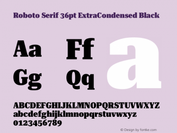Roboto Serif 36pt ExtraCondensed Black Version 1.008图片样张