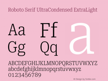 Roboto Serif UltraCondensed ExtraLight Version 1.008图片样张