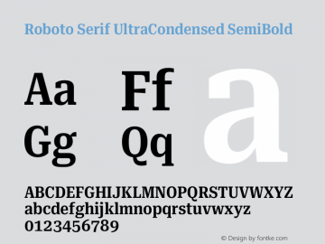 Roboto Serif UltraCondensed SemiBold Version 1.008图片样张