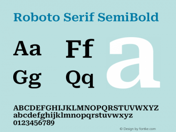 Roboto Serif SemiBold Version 1.008图片样张