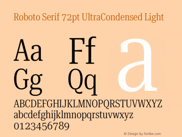 Roboto Serif 72pt UltraCondensed Light Version 1.008图片样张