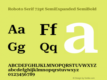 Roboto Serif 72pt SemiExpanded SemiBold Version 1.008图片样张
