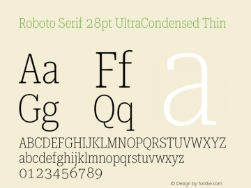 Roboto Serif 28pt UltraCondensed Thin Version 1.008图片样张