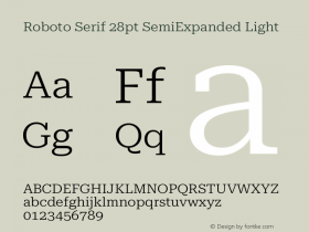 Roboto Serif 28pt SemiExpanded Light Version 1.008图片样张