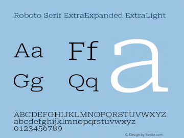 Roboto Serif ExtraExpanded ExtraLight Version 1.008图片样张