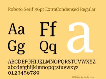 Roboto Serif 36pt ExtraCondensed Regular Version 1.008图片样张
