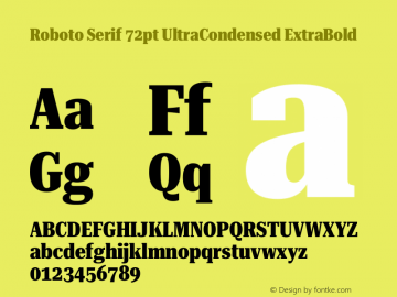 Roboto Serif 72pt UltraCondensed ExtraBold Version 1.008图片样张