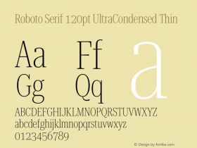 Roboto Serif 120pt UltraCondensed Thin Version 1.008图片样张
