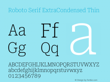 Roboto Serif ExtraCondensed Thin Version 1.008图片样张