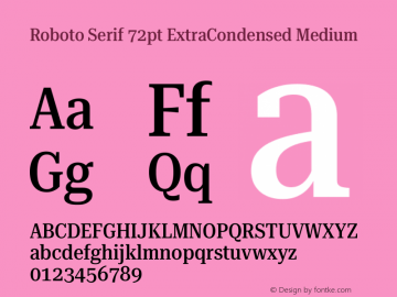 Roboto Serif 72pt ExtraCondensed Medium Version 1.008图片样张