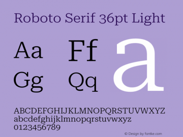 Roboto Serif 36pt Light Version 1.008图片样张