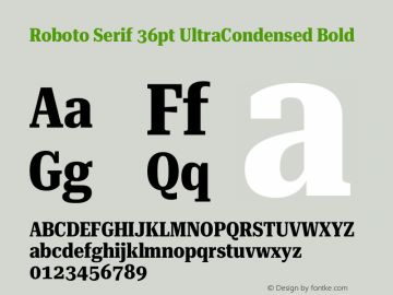 Roboto Serif 36pt UltraCondensed Bold Version 1.008图片样张