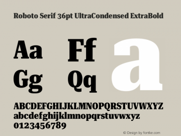 Roboto Serif 36pt UltraCondensed ExtraBold Version 1.008图片样张