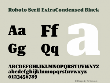 Roboto Serif ExtraCondensed Black Version 1.008图片样张