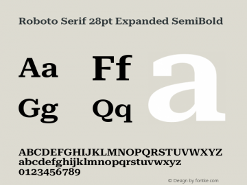 Roboto Serif 28pt Expanded SemiBold Version 1.008图片样张