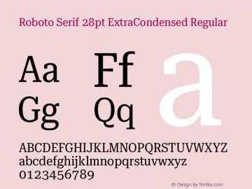 Roboto Serif 28pt ExtraCondensed Regular Version 1.008图片样张