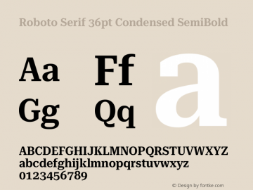 Roboto Serif 36pt Condensed SemiBold Version 1.008图片样张