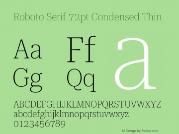 Roboto Serif 72pt Condensed Thin Version 1.008图片样张